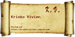 Krisko Vivien névjegykártya